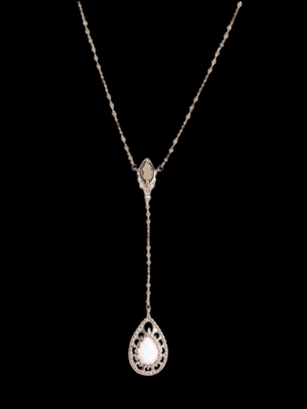 Kendra Scott Vintage Fraser Gold Y-Necklace with Smoky Quartz & Mother of Pearl